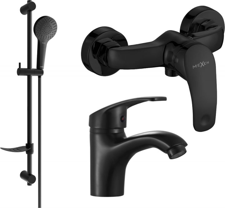 Mexen Mexen Fabia DF05 zestaw prysznicowy, czarny - 746504DF05-70