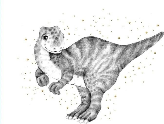 Karnet złocony kwadrat CL3824_BL Dinozaur