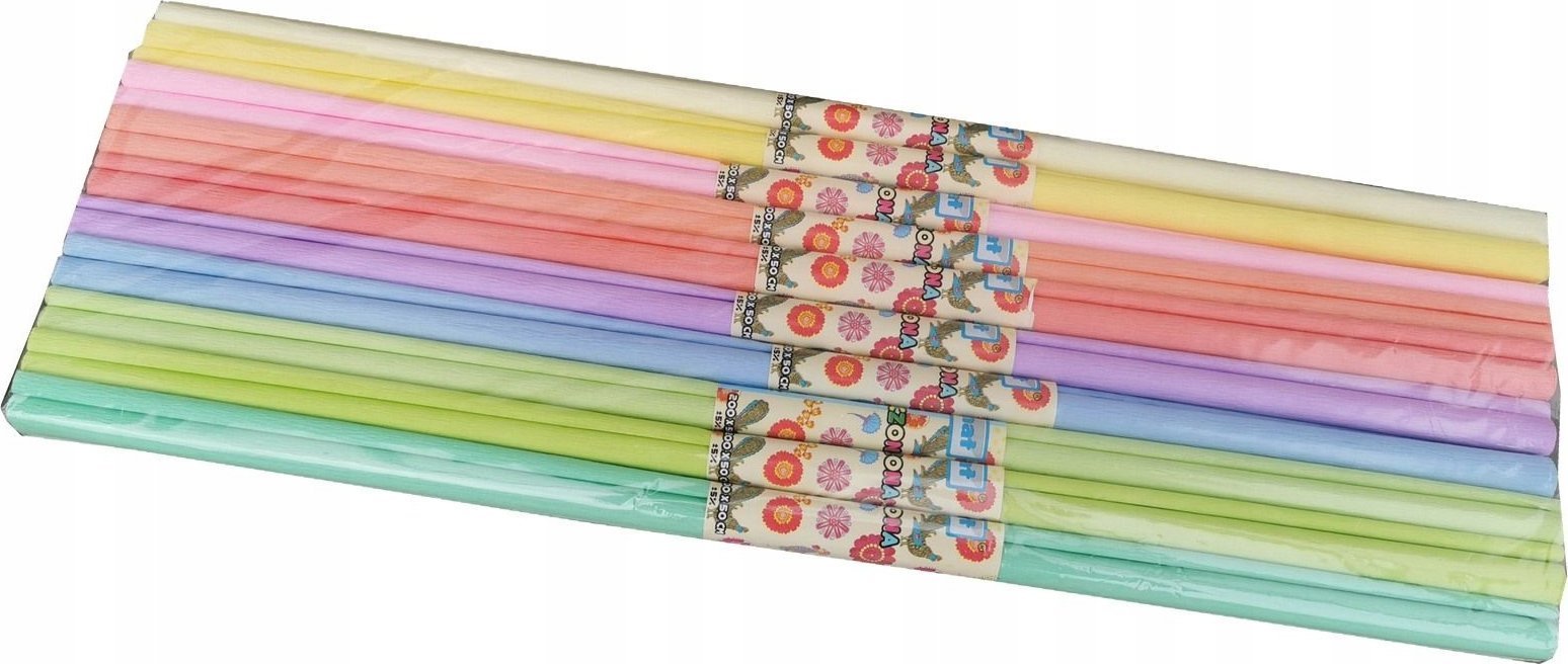 SCHEMAT Bibuła marszczona pastelowa MIX 10szt