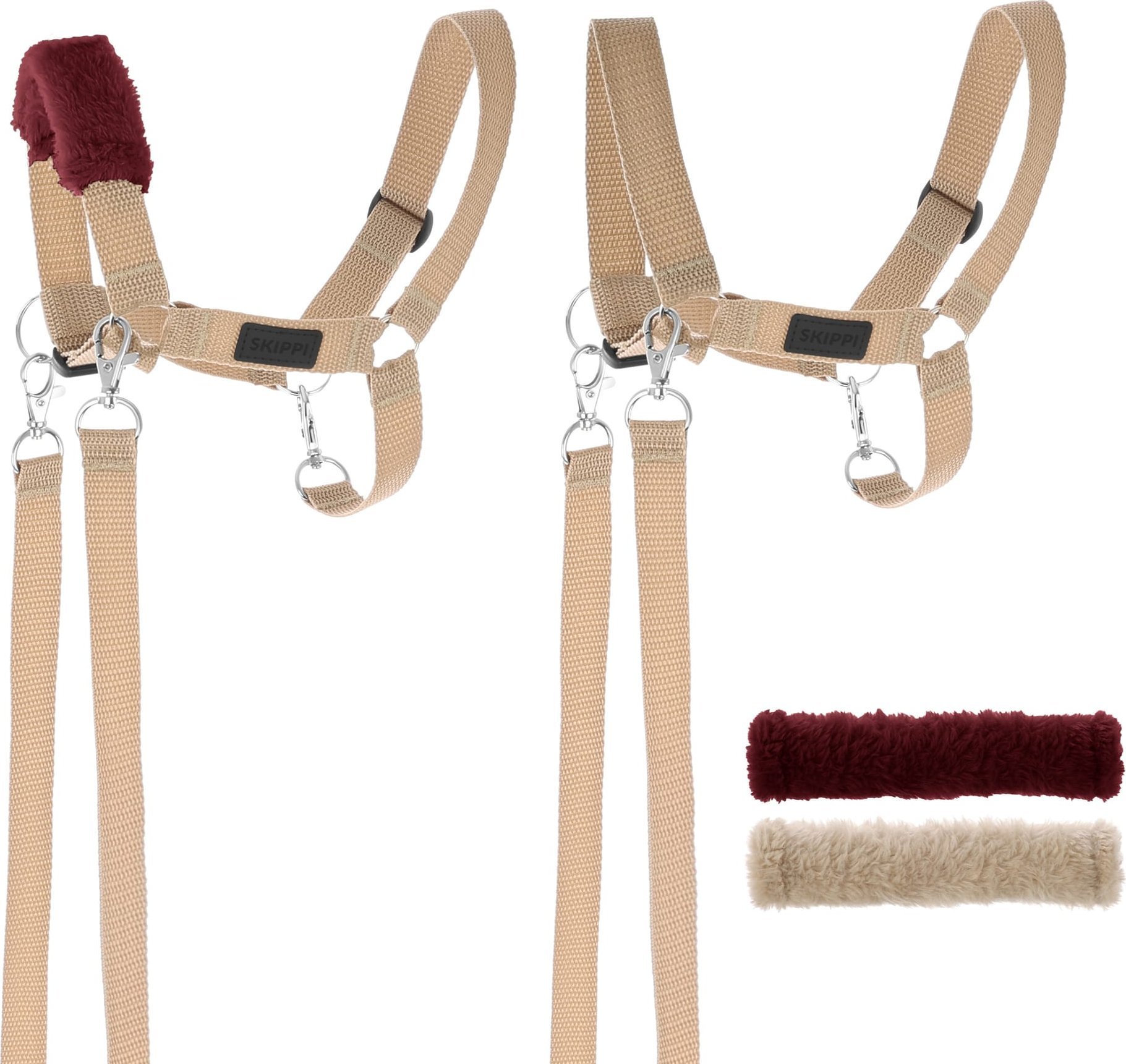 Skippi Kantar dla Hobby Horse - wodze, 2 wymienne futerka - beżowy