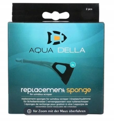 AQUA DELLA Wymienne gąbki do skrobaka glonów Algae Scaper, czarne, 9,1x16x1 cm, 2szt
