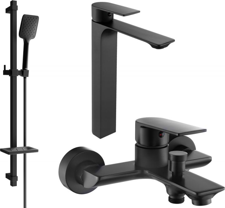 Mexen Mexen Alexa DQ62 zestaw wannowy, czarny - 71213DQ62-70