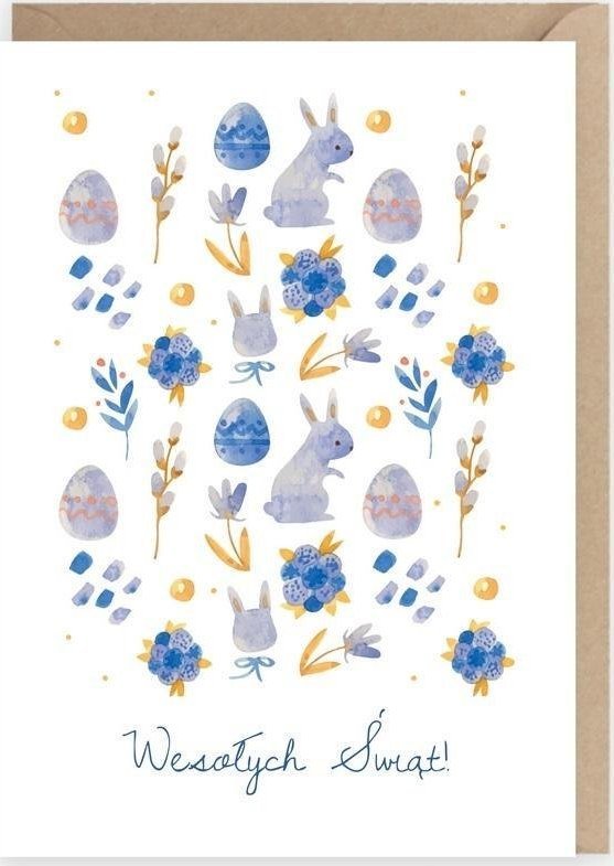 Cardie Kartka okolicznościowa Niebieska, eko koperta K093