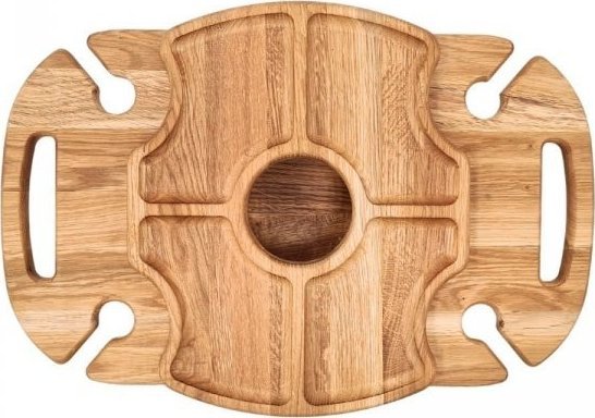 Dębowy stoliczek śniadaniowy z dodatkową tacką - jasny dąb nr16