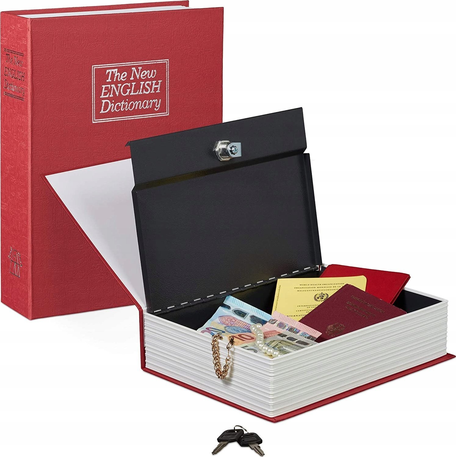 Korbi SEJF KASETKA KASETA KSIĄŻKA NA PIENIĄDZE METALOWA SKRYTKA SCHOWEK KLUCZ 3