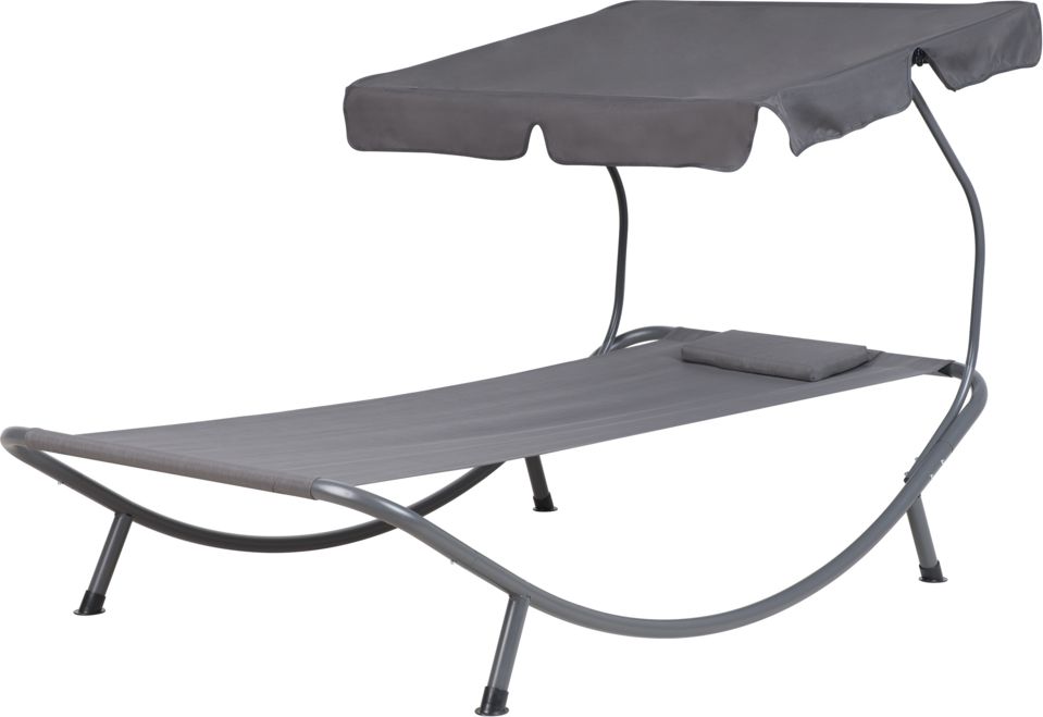 Shumee Leżak ogrodowy z daszkiem szary TERNO