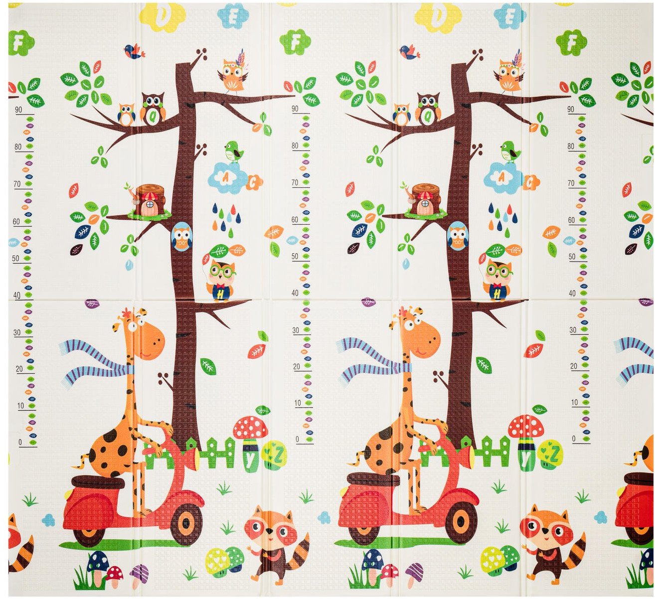 Mata piankowa edukacyjna Żyrafa w Krainie Nauki 180cm x 200cm