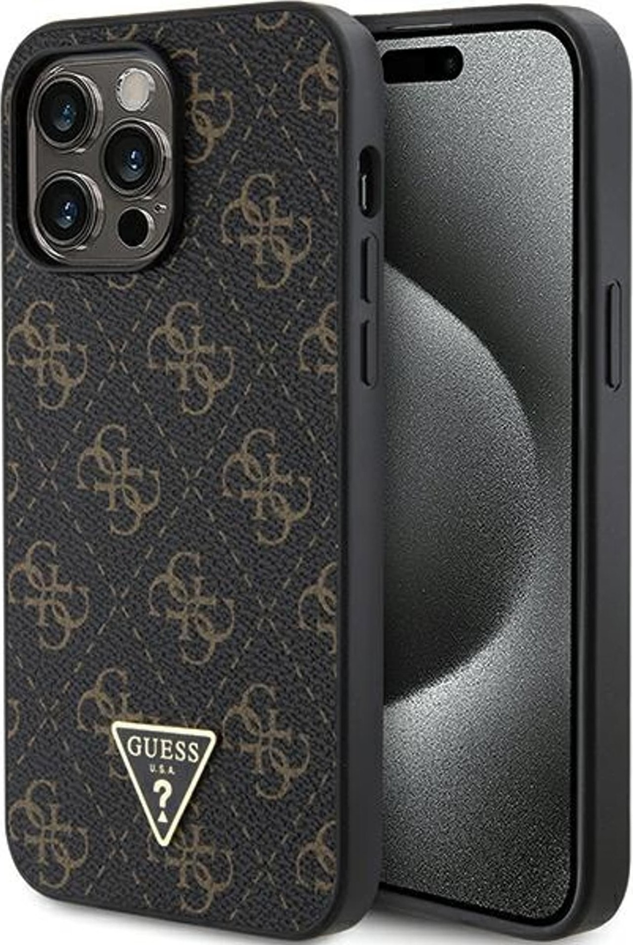 Guess GUHCP14XPG4GPK iPhone 14 Pro Max 6.7" czarny/black hardcase 4G Triangle Metal Logo