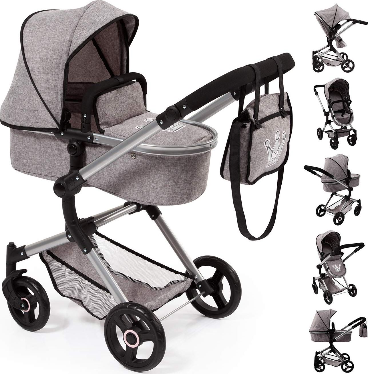Bayer Design combi doll carriage Vario grey - 18410AA