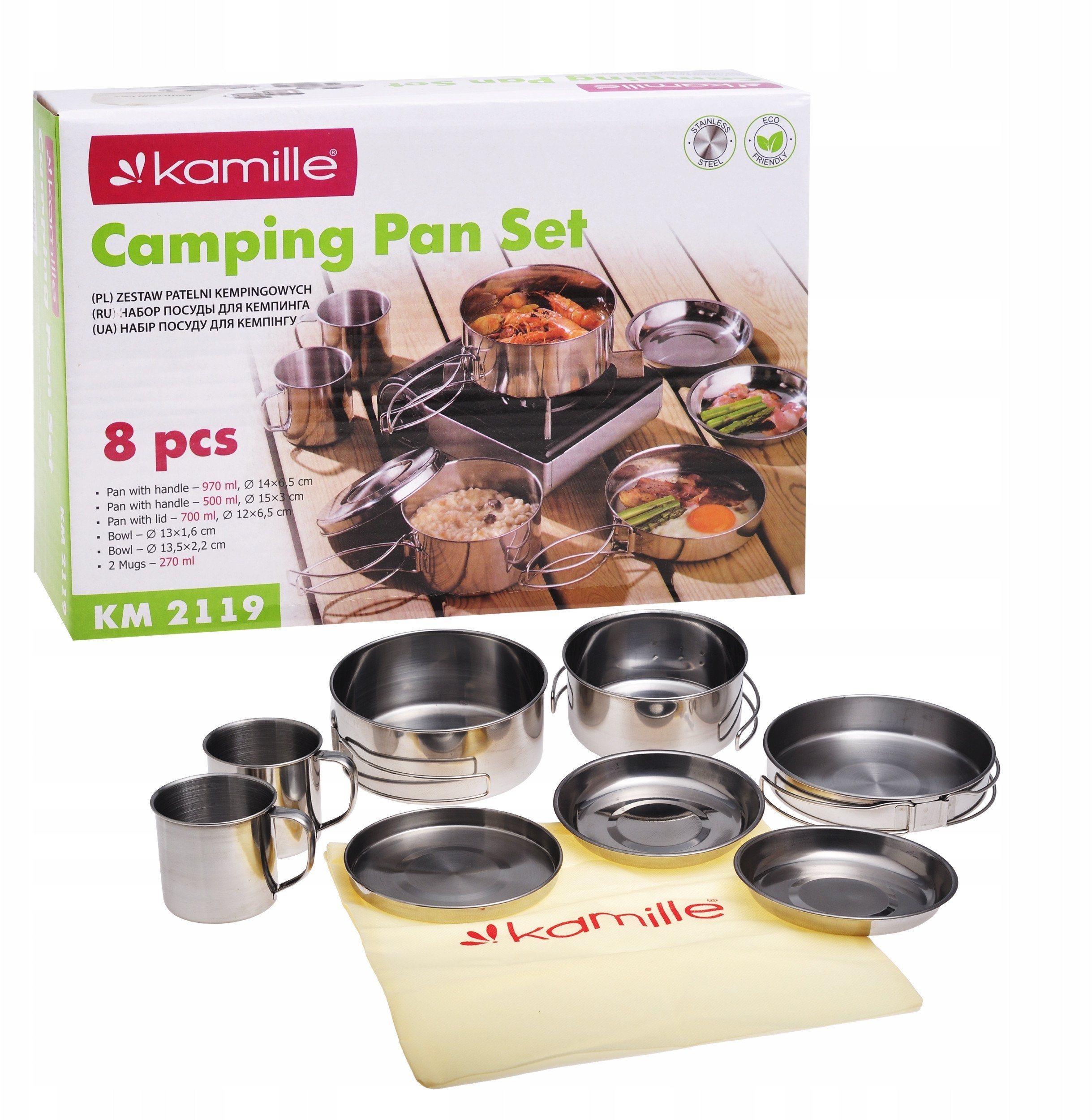 ZESTAW NACZYŃ TURYSTYCZNYCH 2119 8 ELEMNETÓW