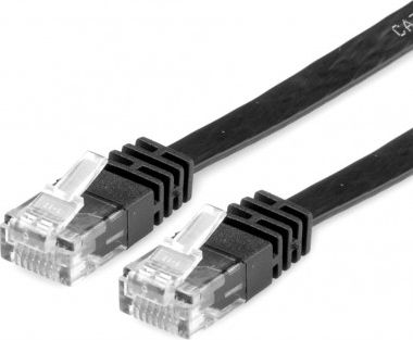 Value VALUE PatchCord Kat.6A UTP płaski czarny 1.5m