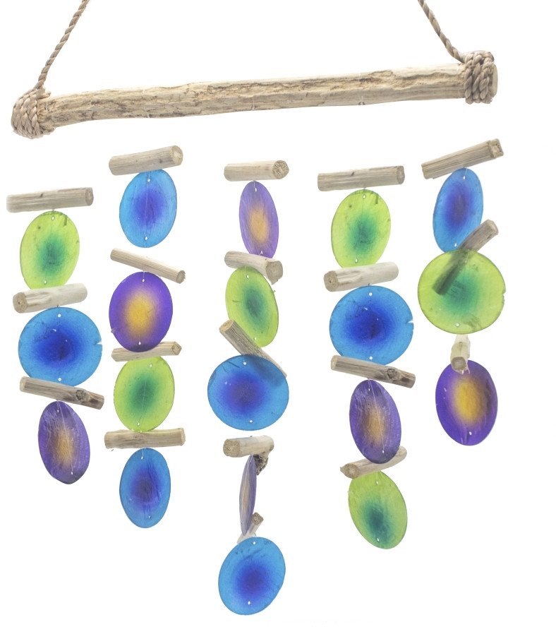 Drewniany Dzwonek Wietrzny - Mix Kolorów