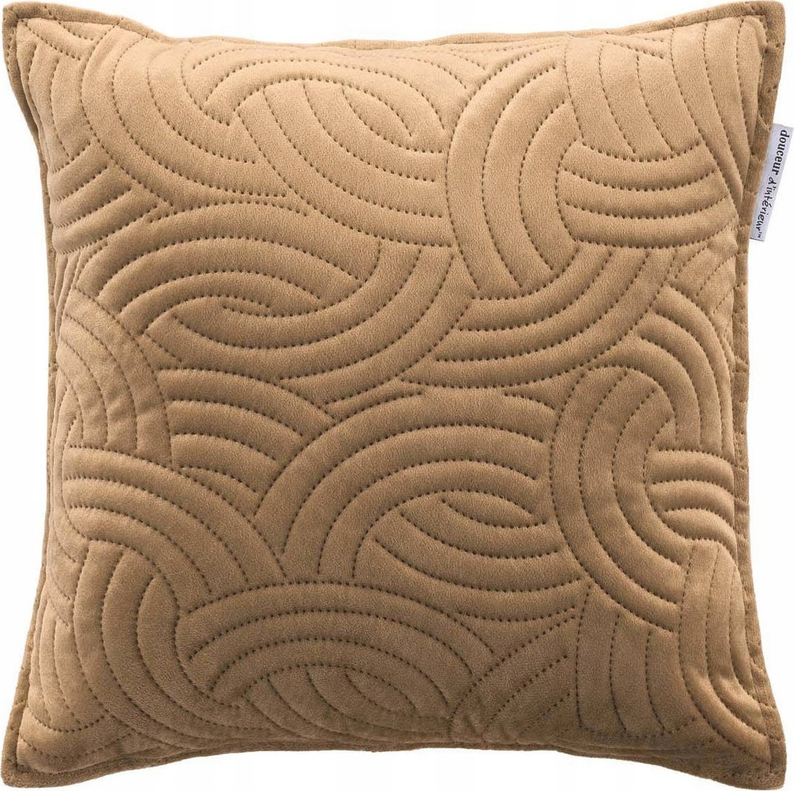 Douceur d`Interieur Błyszcząca poszewka dekoracyjna do salonu SOLANGE, tłoczony wzór, brązowa