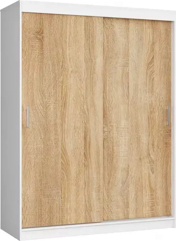 Elior Skandynawska szafa do pokoju dziecięcego biała + dąb sonoma - Bario