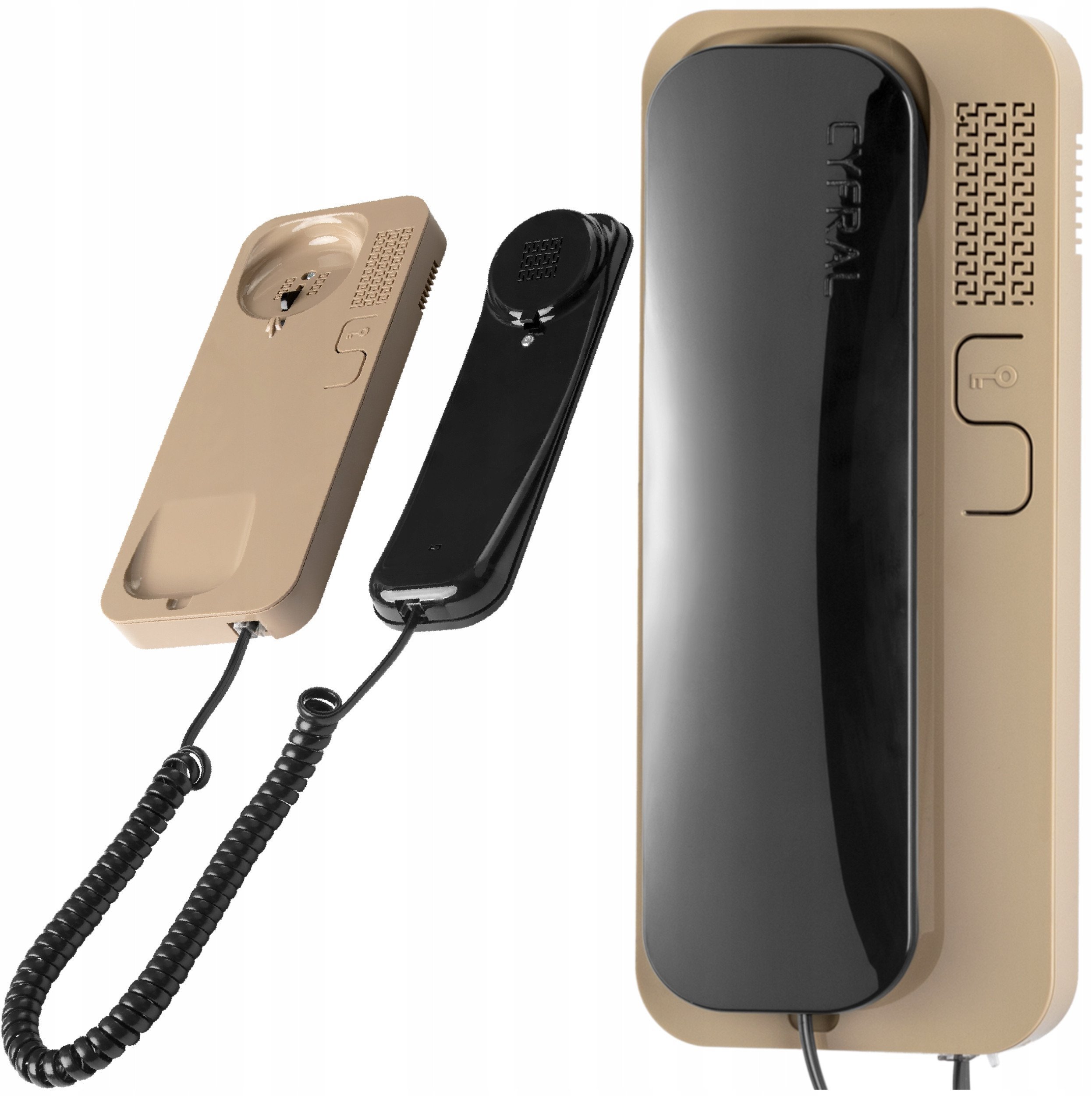 SMART 5P CYFRAL Unifon do systemu domofonowego analogowego 4+N, czarno beżowy