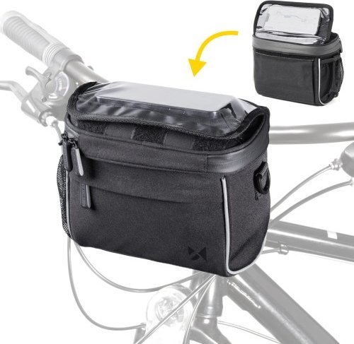 Triton Torba rowerowa na kierownicę do nawigacji z paskiem na ramię czarna WOZINSKY