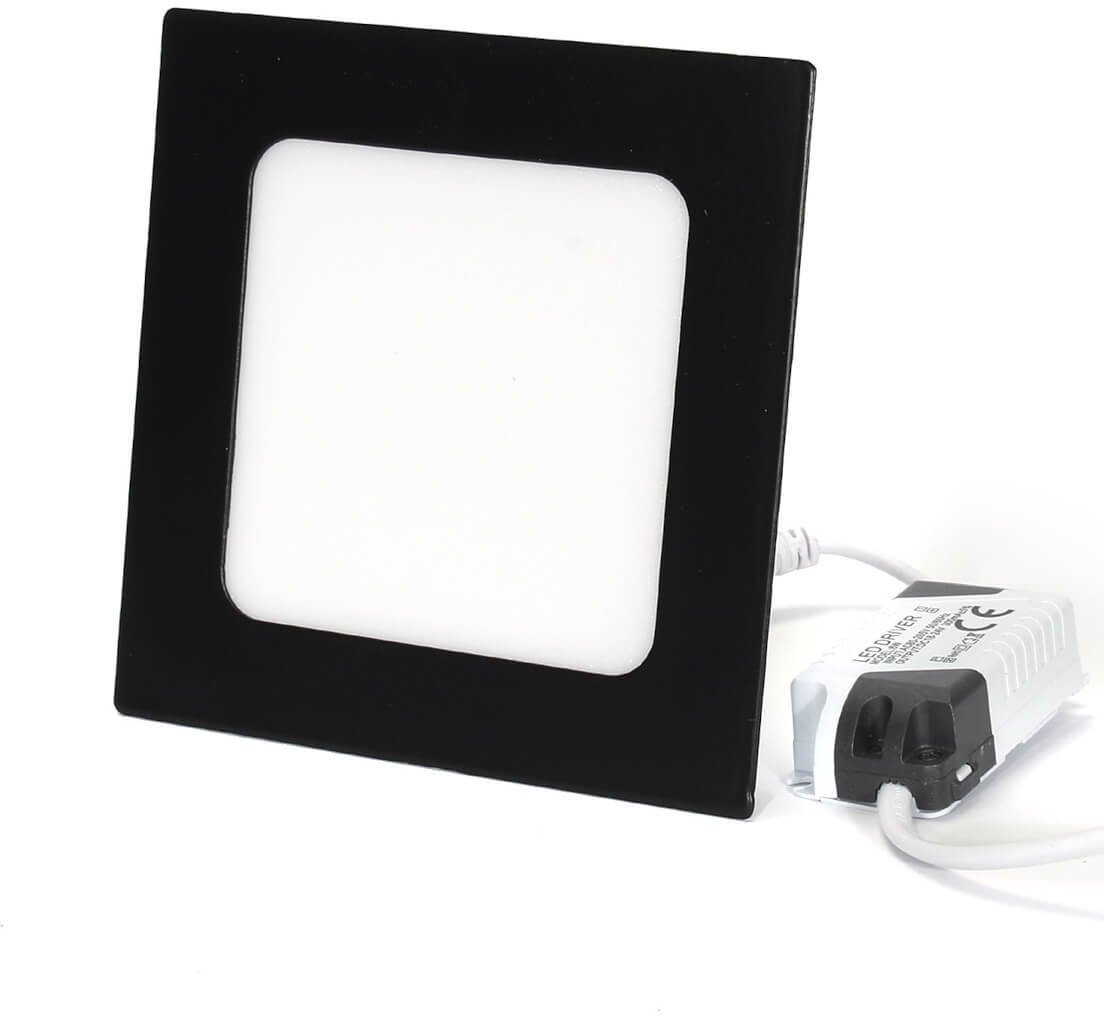 Sufitowa lampa 1081 Domeno LED 6W 6000K do sypialni kwadratowa czarna