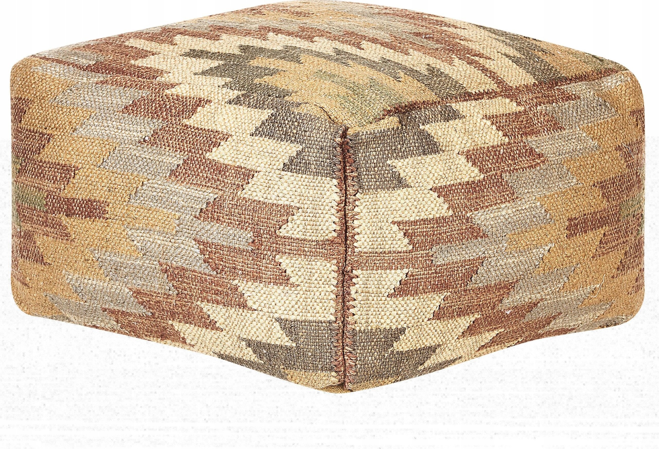 Beliani Puf jutowy 50 x 50 x 30 cm wielokolorowy DEEPOR