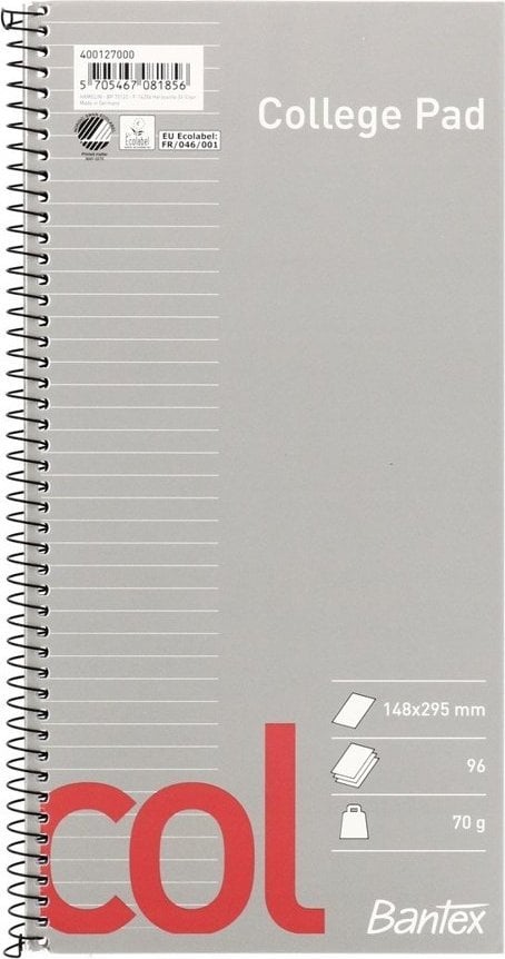 Bantex COL zeszyt studencki 148X295 w linię niestrukturalny