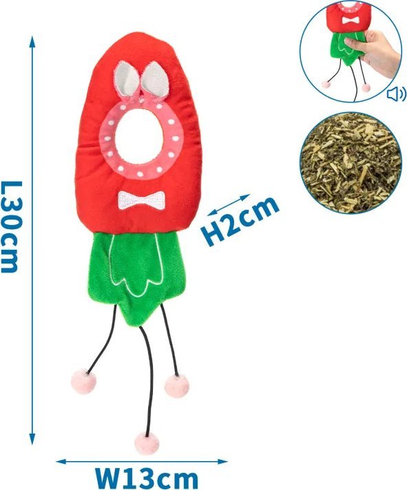 Nobleza Szeleszcząca zabawka z kocimiętką pluszowa marchewka Szeleszcząca zabawka z kocimiętką pluszowa marchewka