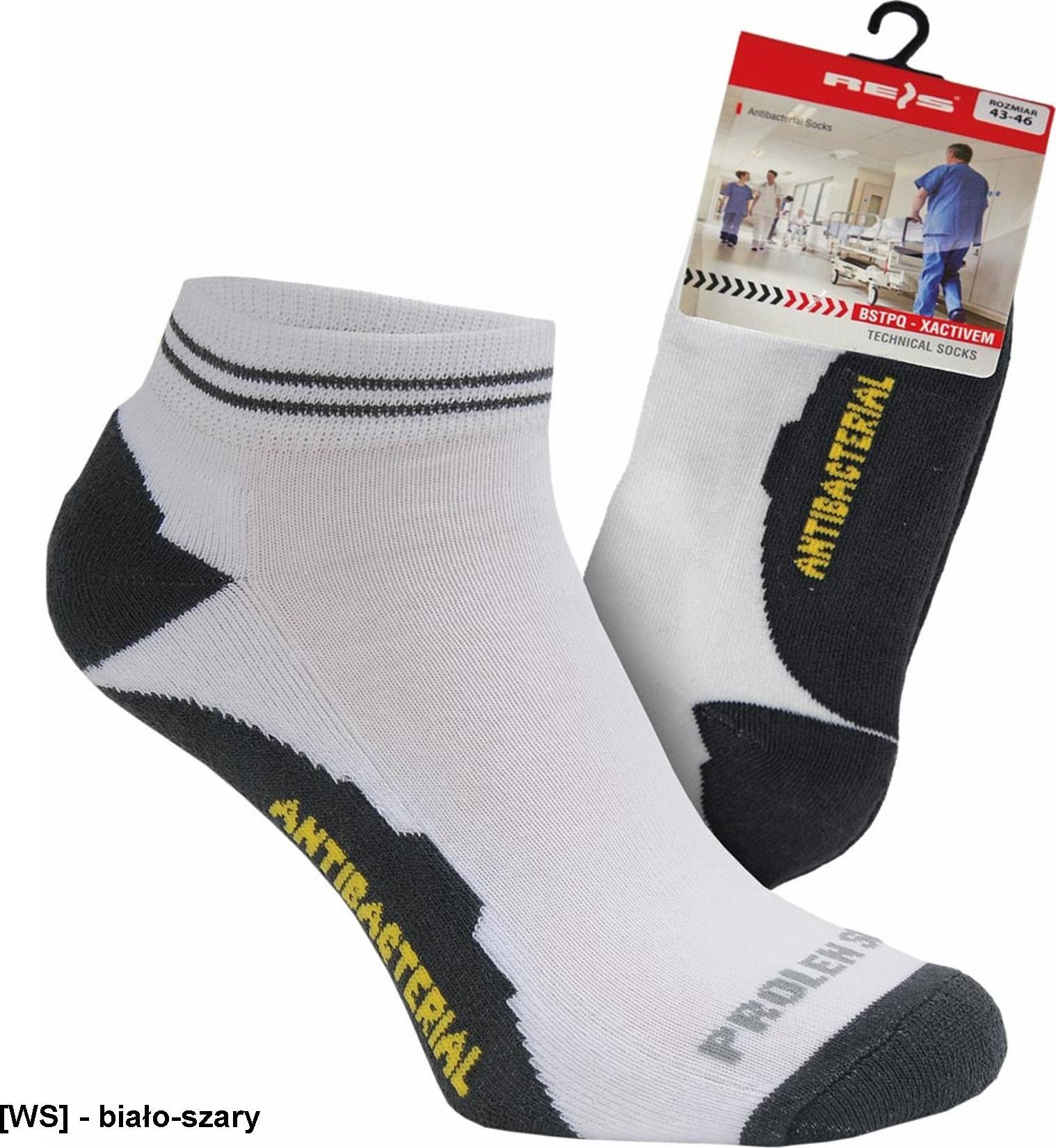 R.E.I.S. BSTPQ-XACTIVEM - Skarpety sportowe męskie o podwyższonej wytrzymałości L (39-42)