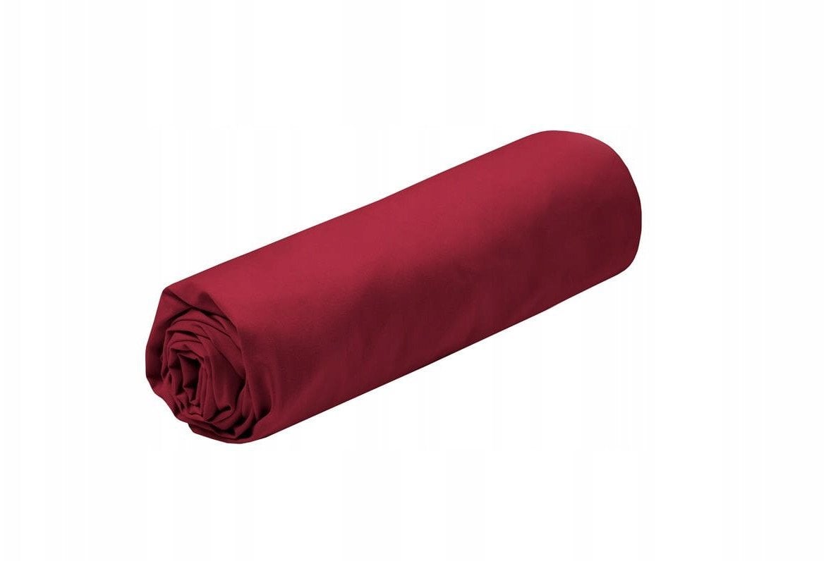 Bawełniane prześcieradło na gumce, czerwone, ELYSEE