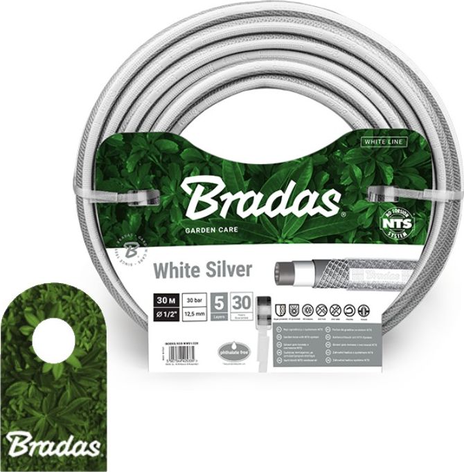 Bradas Wąż ogrodowy 1/2" 30m NTS WHITE SILVER WWS1/230 BRADAS 5342