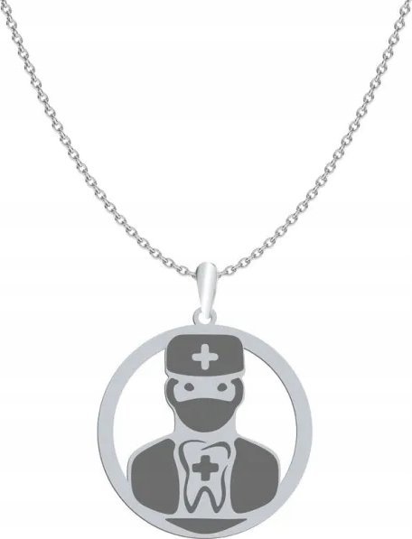 Radziszewska Jewellery Naszyjnik Srebrny Stomatolog srebro GRAWER GRATIS