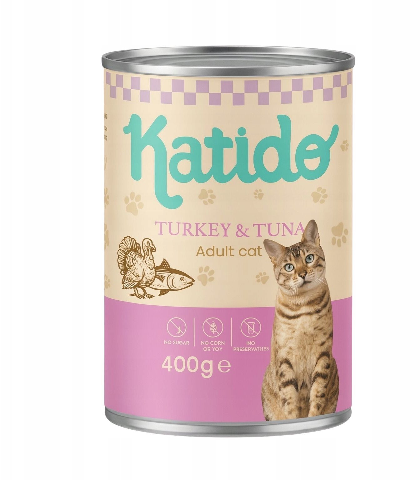 KATIDO Indyk i Tuńczyk mokra karma dla kota 400g