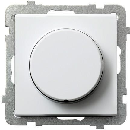 Ospel Ściemniacz przyciskowo-obrotowy Sonata przystosowany do obciążenia żarowego i halogenowego biały (ŁP-8R/m/00)