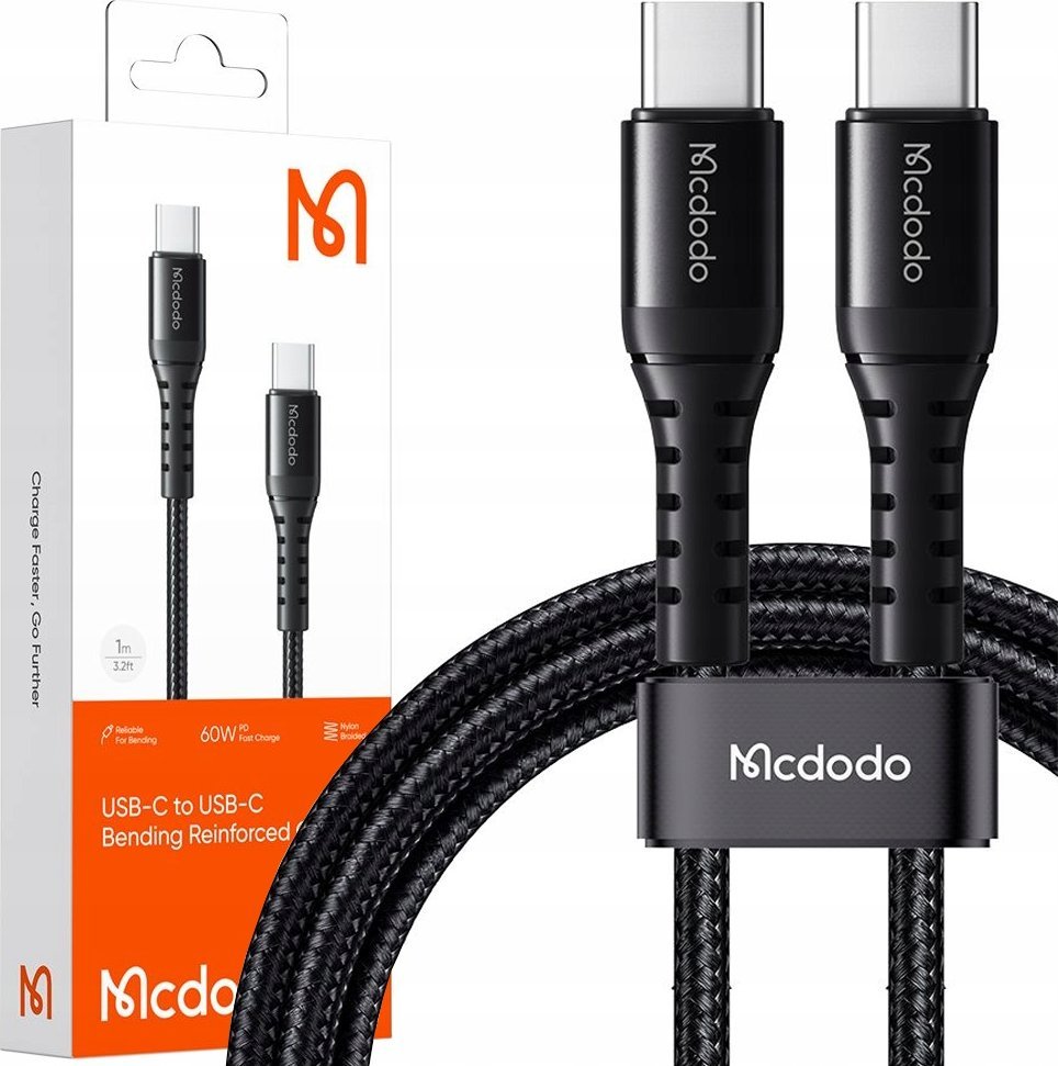 Kabel USB Mcdodo USB-C - USB-C 1 m Czarny