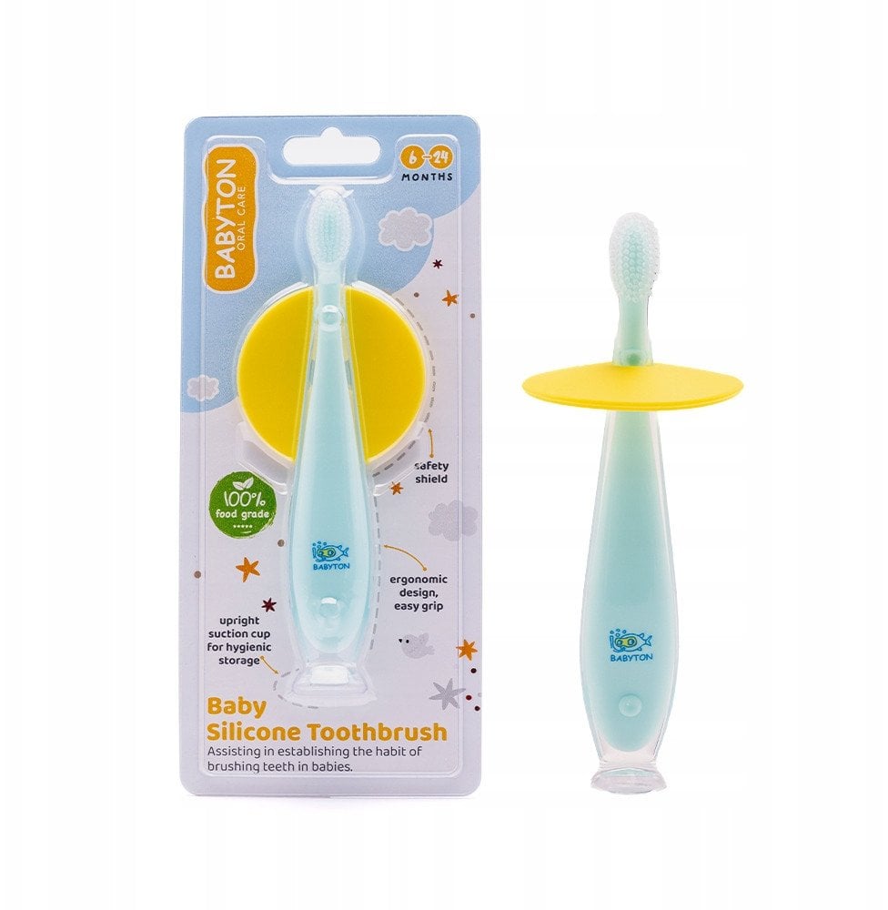 Babyton, Silikonowa szczoteczka do zębów dla niemowląt, 6-24m