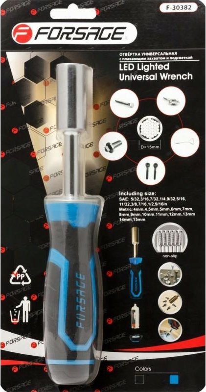 Forsage Rękojeść podświetlana 4 LED z uniwersalnym chwytakiem do śrub i nakrętek