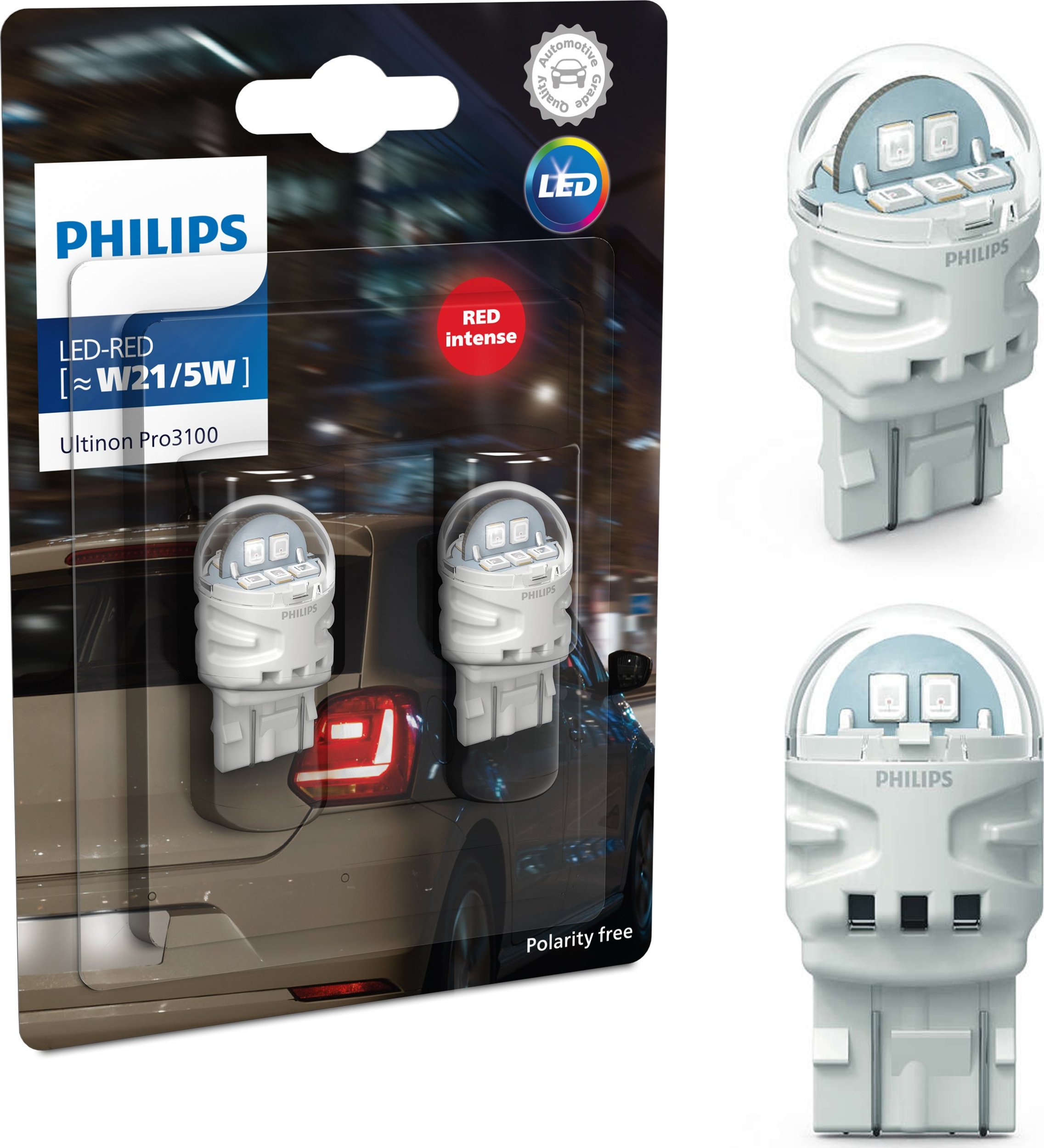 Osram Żarówki LED PHILIPS Ultinon Pro3100 W21/5W RED