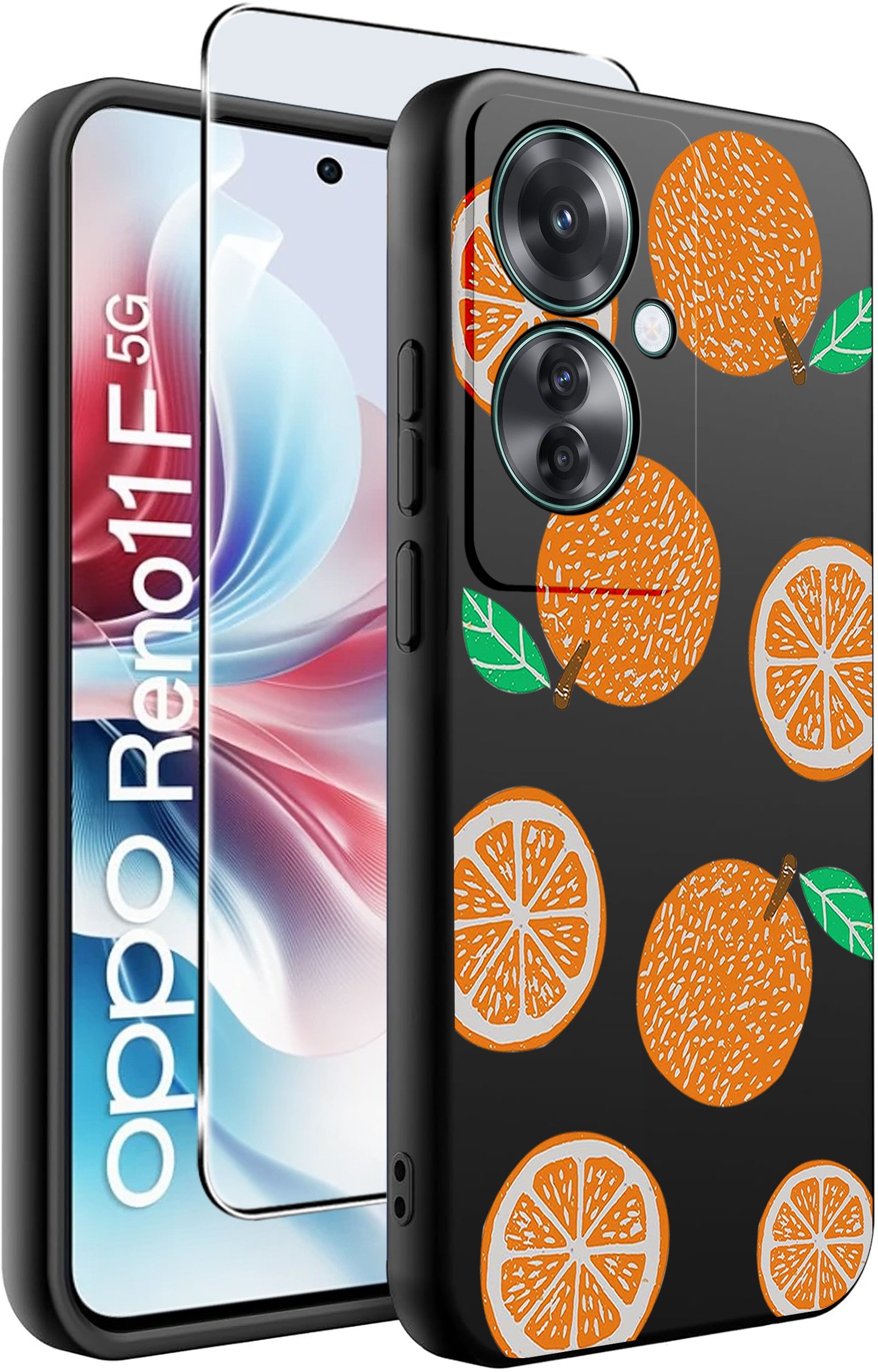 ETUI do Oppo Reno11 F 5G WZORY | SILIKONOWE MATT CASE + SZKŁO HARTOWANE 9H