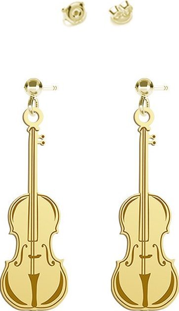 Radziszewska Jewellery Skrzypce Kolczyki Pozłacane GRAWER GRATIS