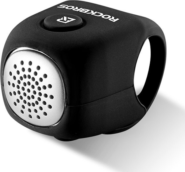 RockBros Dzwonek rowerowy elektroniczny w obudowie silikonowej - czarny Dzwonek rowerowy elektroniczny w obudowie silikonowej - czarny