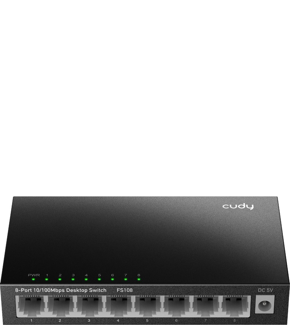 Switch Cudy FS108 łącza sieciowe Nie zarządzany Fast Ethernet (10/100) Czarny