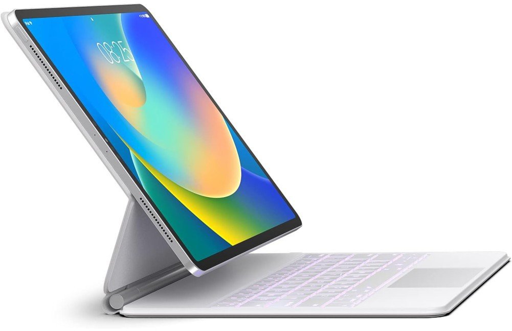 Klawiatura magnetyczna podświetlana do Apple iPad 10/11 2022/2025, srebrna