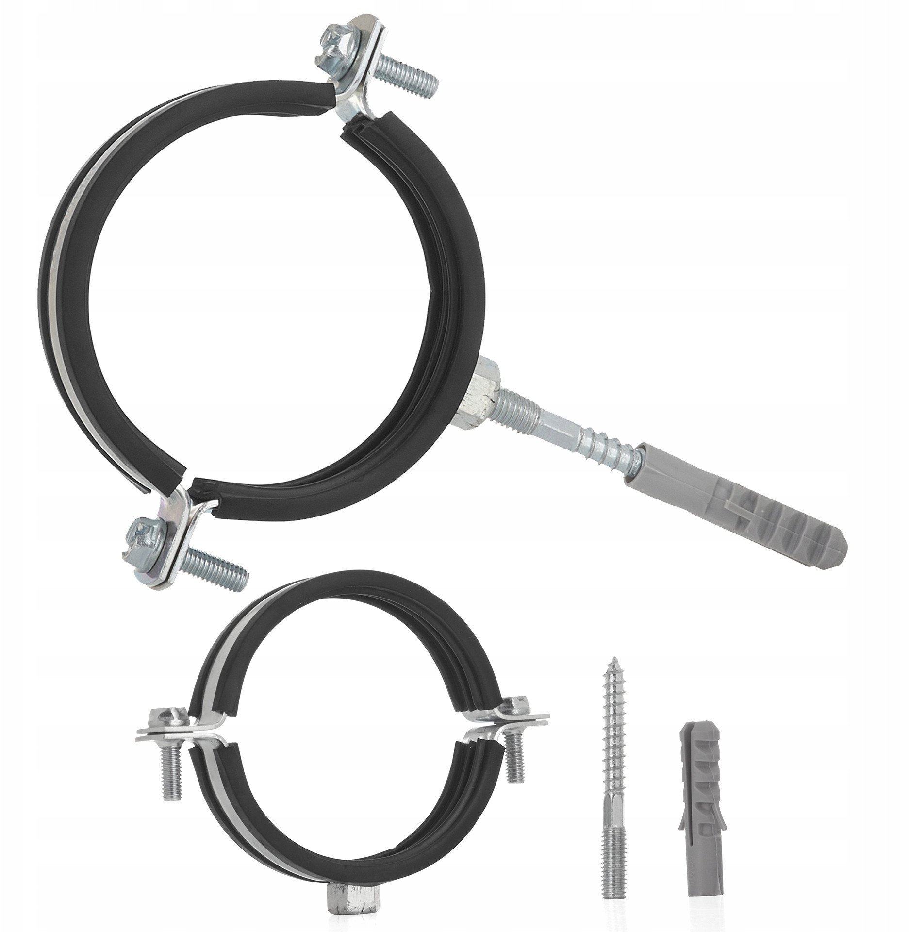 Obejma metalowa z gumą do rur 3" 87-92mm (100)