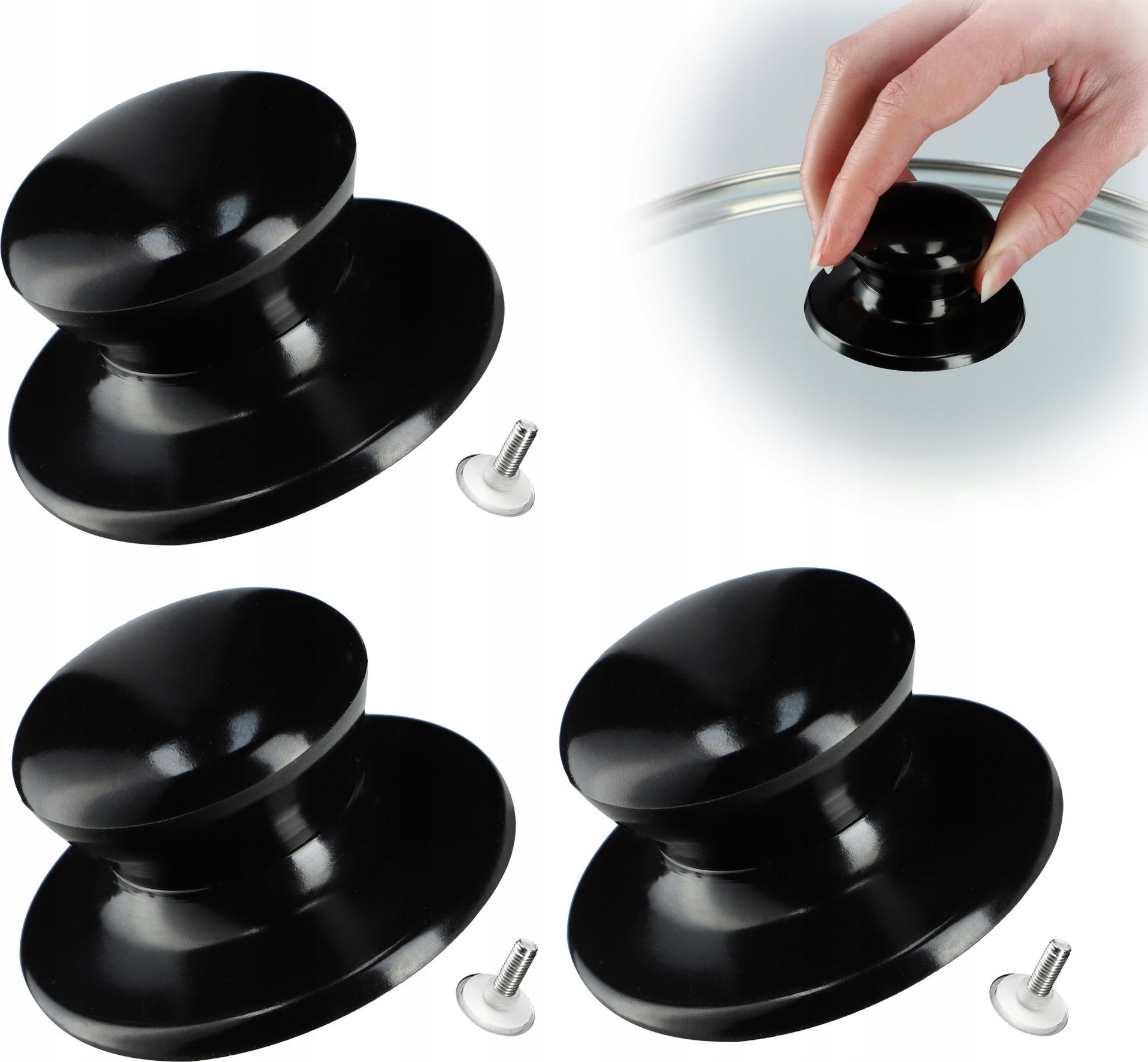 Kadax KADAX Uchwyt Do Pokrywki Gałka Pokrywek Gałki 3szt