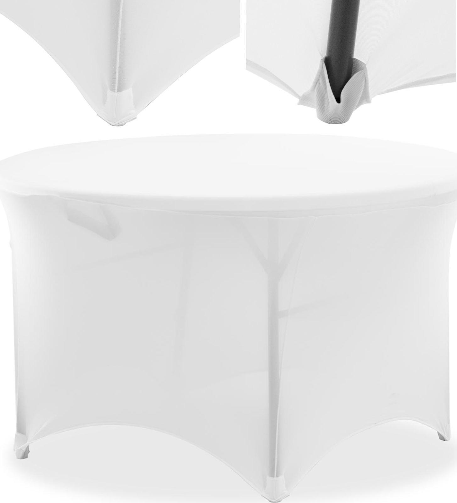 Royal Catering Pokrowiec elastyczny uniwersalny na stół owalny śr. 150 cm biały Pokrowiec elastyczny uniwersalny na stół owalny śr. 150 cm biały