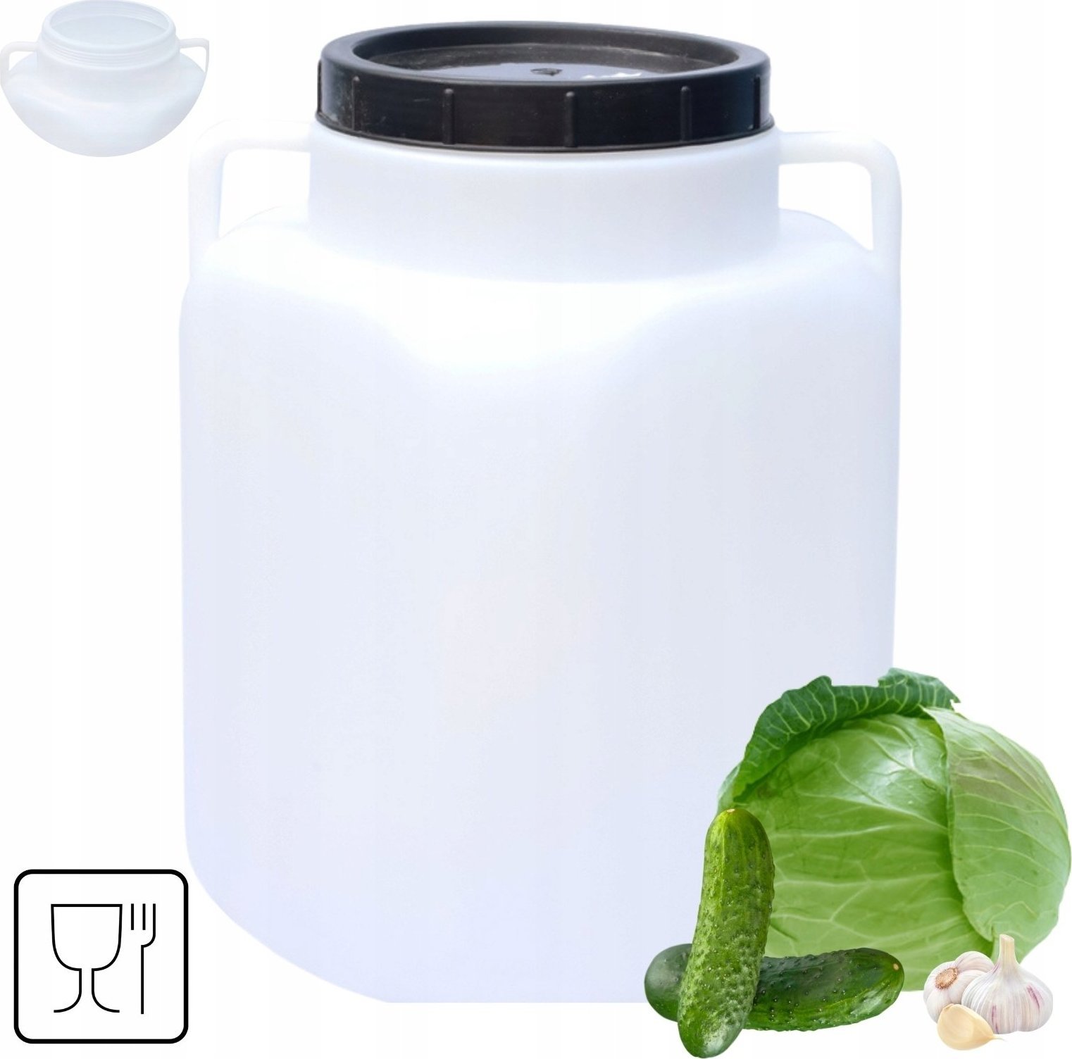 Prymus BECZKA PLASTIKOWA 50 L DO KISZENIA KAPUSTY NA WODĘ DESZCZÓWKĘ OGÓRKI DUŻA