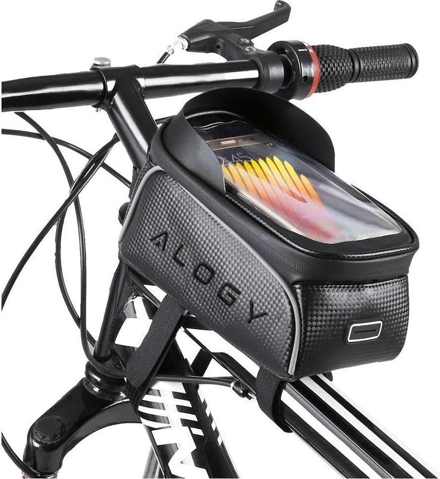 Alogy Alogy Sakwa 2L Torba rowerowa na rower uchwyt na telefon do 6.7" na ramę Czarna uniwersalny