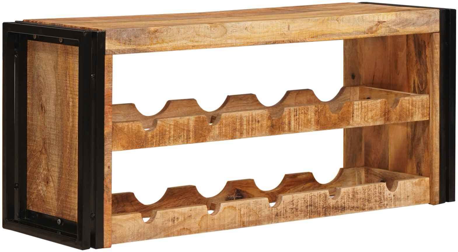 vidaXL Regał na wino Brązowy 100 x 45 x 33 cm Lekkie Surowe Drewno Mango