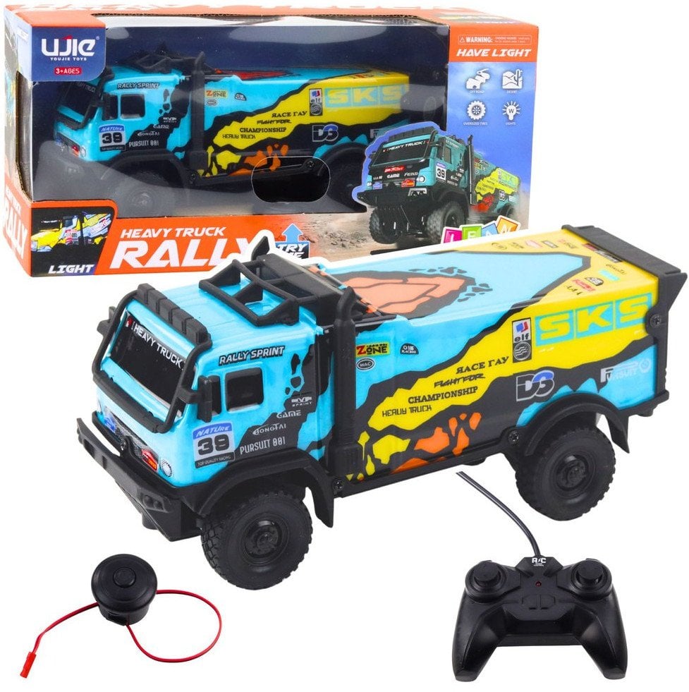 LeanToys Samochód Ciężarowy Zdalnie Sterowany RC Pilot Dźwięki Niebieski