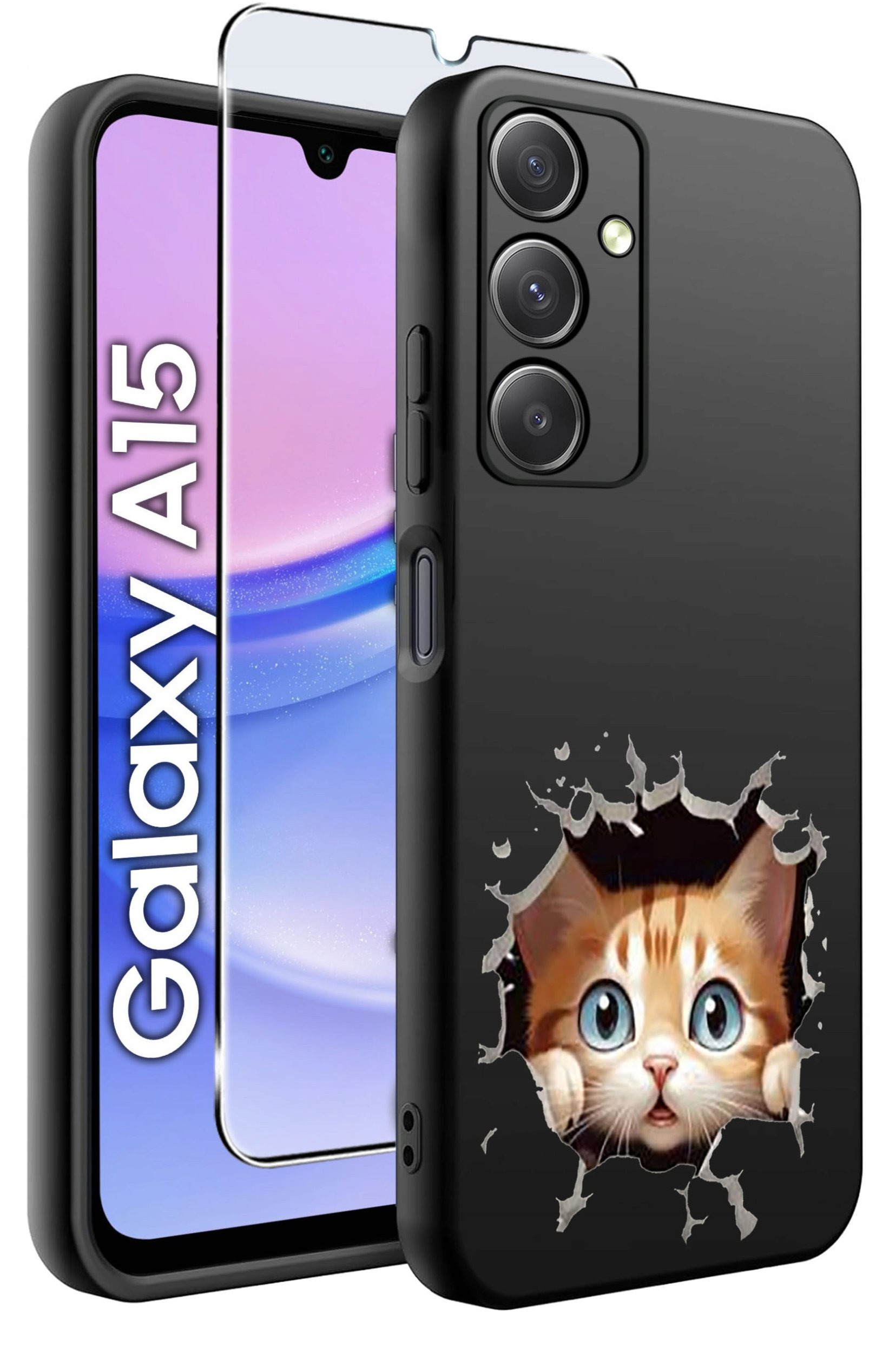 ETUI do Samsung A15 4G | 15 5G WZORY | SILIKONOWE MATT CASE + SZKŁO 9H