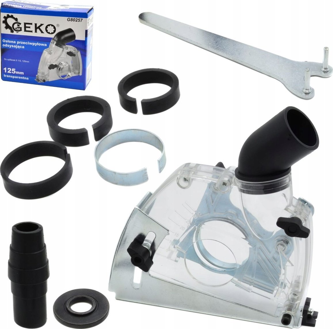 Geko Osłona przeciwpyłowa odsysająca 125mm transparentna (20)