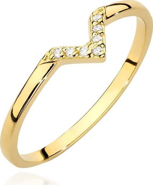 Best Diamonds złoty pierścionek z brylantem 0.04ct 16