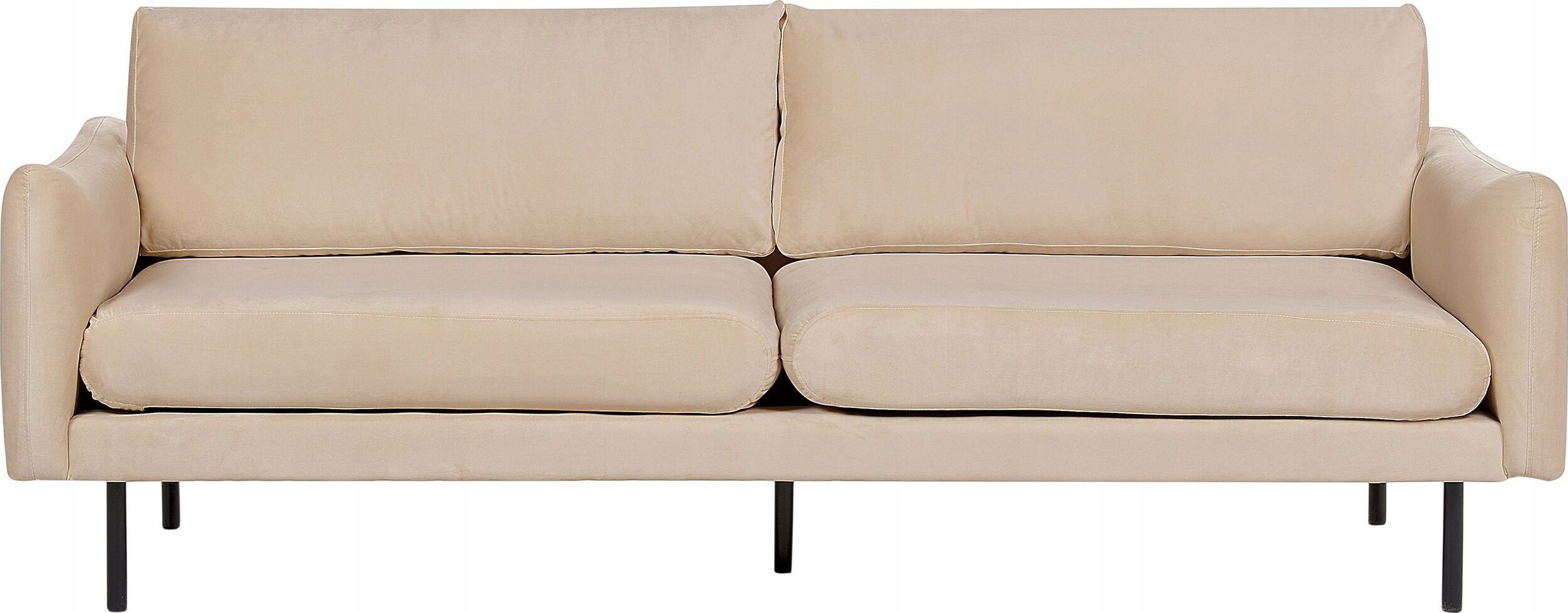 Beliani Sofa 3-osobowa welurowa beżowa VINTERBRO